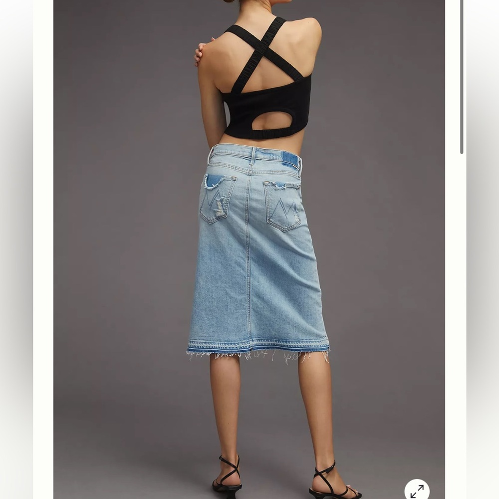 MOTHER Light Blue Denim Midi Skirt - Picture 2 of 10
